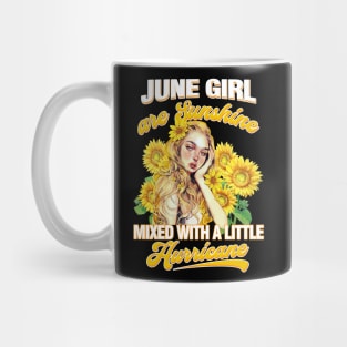 June Girl Sunshine Mixed Hurricane Shirt Cancer Leo Birthday Mug